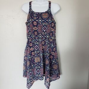 Xhilaration Aztec Lace Dress Navy Blue Tank Girls